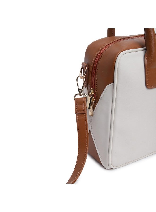 fastrack حقيبة ساتشيل هيكلية من فاستراك للنساء | حقيبة أنيقة للفتيات والسيدات والنساء | حقيبة واسعة مصنوعة من الجلد الصناعي (أبيض) - Image 4