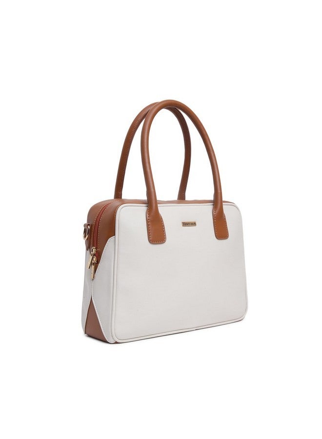 fastrack حقيبة ساتشيل هيكلية من فاستراك للنساء | حقيبة أنيقة للفتيات والسيدات والنساء | حقيبة واسعة مصنوعة من الجلد الصناعي (أبيض) - Image 2