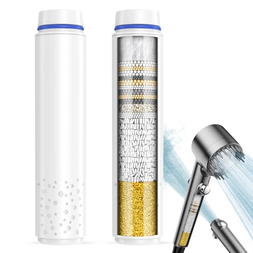 PWERAN Upgraded Shower Filter for Handheld Shower Head, 2 Pack Stage Replacement Filters for Hard Water Remove Chlorine and Harmful Substances - Image 1
