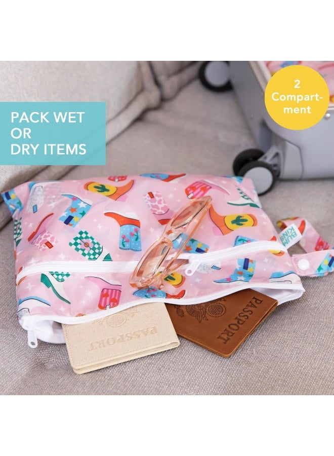 Bumkins Waterproof Wet Dry Clutch Bag for Baby, Travel, Swim Suit, Cloth Diapers, Pump Parts, Pool, Gym Clothes, Toiletry, Hook to Stroller, Daycare, Packing Pouch, Diaper Bag, Zip Reusable - Image 2