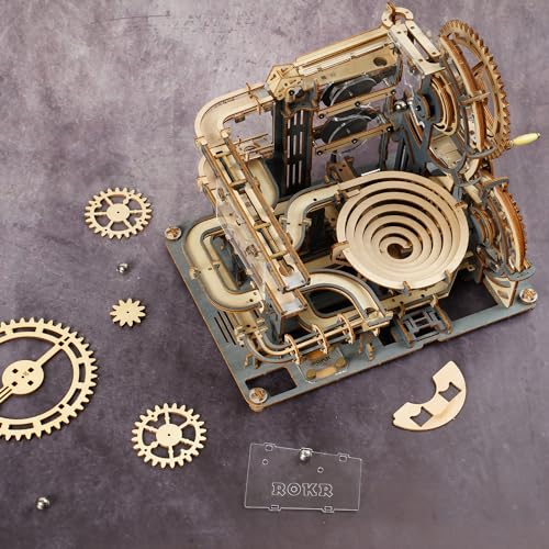 ROKR 3D Wooden Puzzles for Adults Marble Run Model Building KitLGA01 Marble Night City - Image 5