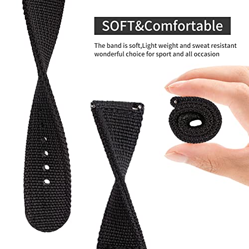 TStrap Nylon Watch Strap 24mm - Quick Release Watch Band Soft Black - Canvas Military Wtach Bands for Men Ladies – for Smart watch Bracelet Replacement with Black Clasp - 18mm, 20mm, 22mm 24mm - Image 4