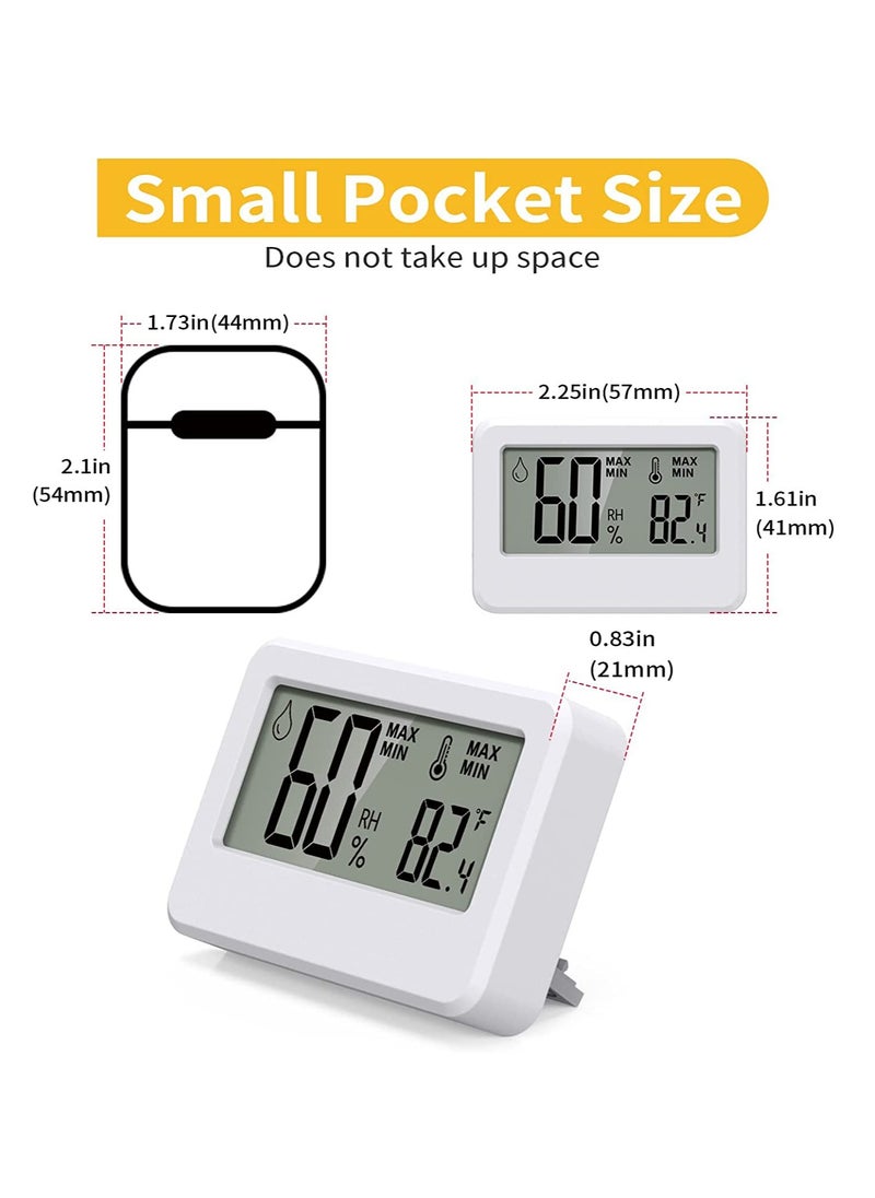 Excefore 2 PCS Mini Digital Hygrometer and Thermometer,Reptile Thermometer with Magnetic & Tablestand, Indoor Temperature Humidity Meter Gauge for Humidors Greenhouse Garden Cellar Closet Guitar Case Office  - Image 2