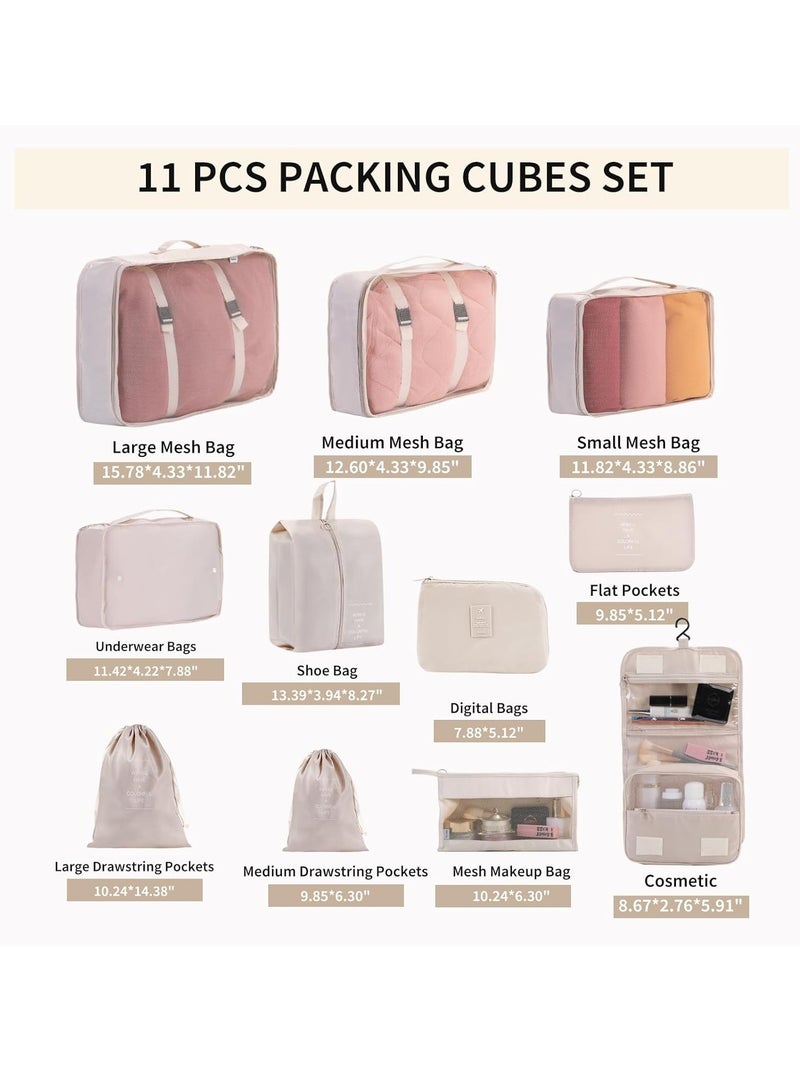 Packing Cubes 11 Set, Suitcase Organizers, Luggage Organizer Bags for Travel, Packing Cubes for Travel, with Toiletry Bag, Travel Essentials  - Image 2