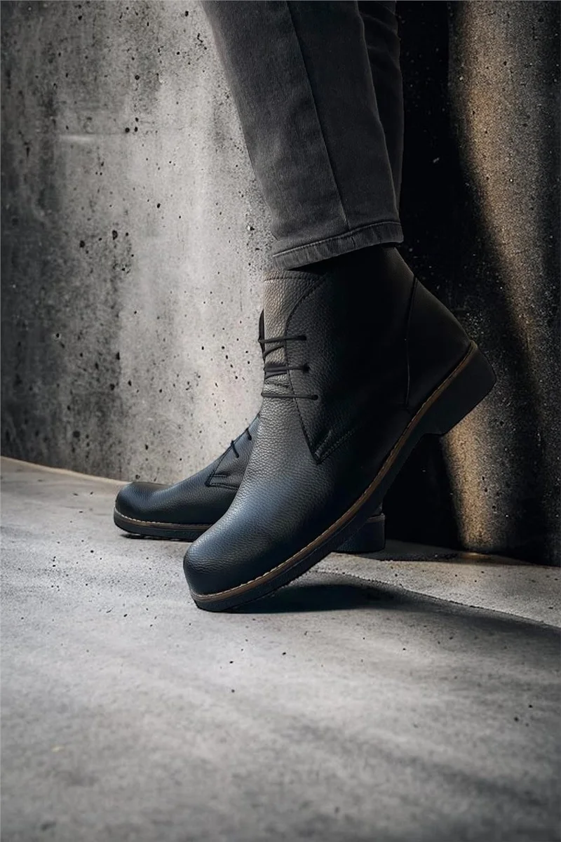 Liger Classic Lace-Up Ankle Boots for Men Black