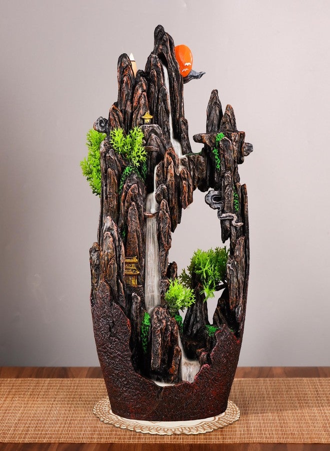 SERdeerCH Large Backflow Incense Burner Resin Mountain Waterfall Incense Holder Smoked Fountain Aromatherapy Office Yoga Room Home Decoration - Image 3