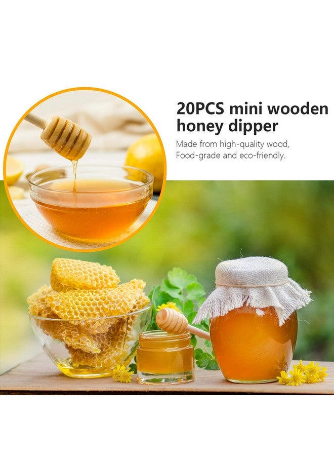 FFNIU 25Pcs Honey Dipper Sticks - Wooden Honey Dipper, 3 Inch Mini Honeycomb Stick, Honey Stirrer Stick for Honey Jar Dispense Drizzle Honey and Wedding Party Present  - Image 3