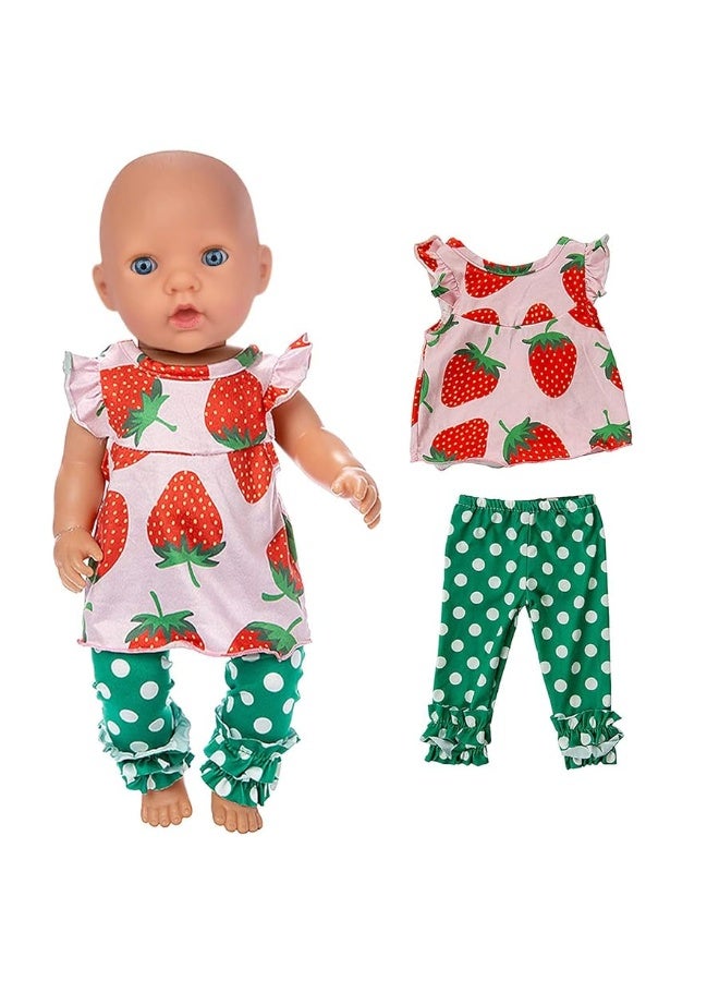 Ecore Fun 5 Sets 14-18 Inch Baby Doll Clothes Dresses Outfits Pjs for 43cm New Born Baby Dolls, 15 Inch Baby Doll, 18 Inch Girl Doll - Image 2