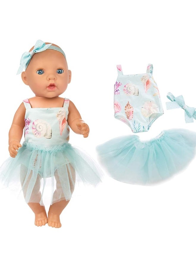 Ecore Fun 5 Sets 14-18 Inch Baby Doll Clothes Dresses Outfits Pjs for 43cm New Born Baby Dolls, 15 Inch Baby Doll, 18 Inch Girl Doll - Image 3