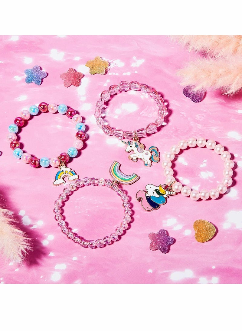 KASTWAVE 9 Pieces Colorful Unicorn Bracelet Acrylic Bracelet - Image 5