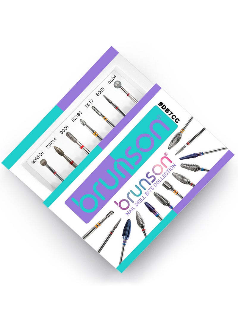 brunson - Nail Drill Bits Sets Diamond Cuticle Electric Nail File and Carbide Acrylic Gel Nail Bit Kit for Manicure  Pedicure Nail Grinding Heads Acrylic Nail Art Tools - Image 1