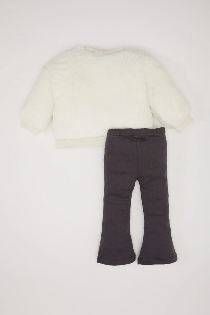 DeFacto Baby Girl 2-Piece Set Crew Neck Printed Sweatshirt Bell Bottom D7261A524WN