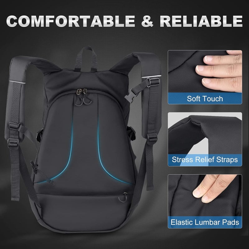 SKYJDM Motorcycle Backpack for Men - Large Capacity Waterproof Helmet Backpack for Men with Laptop Pocket, Large - Image 4