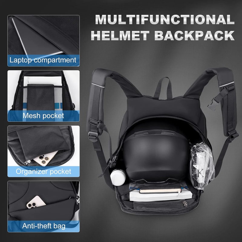SKYJDM Motorcycle Backpack for Men - Large Capacity Waterproof Helmet Backpack for Men with Laptop Pocket, Large - Image 5