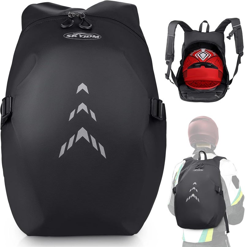 SKYJDM Motorcycle Backpack for Men - Large Capacity Waterproof Helmet Backpack for Men with Laptop Pocket, Large - Image 1
