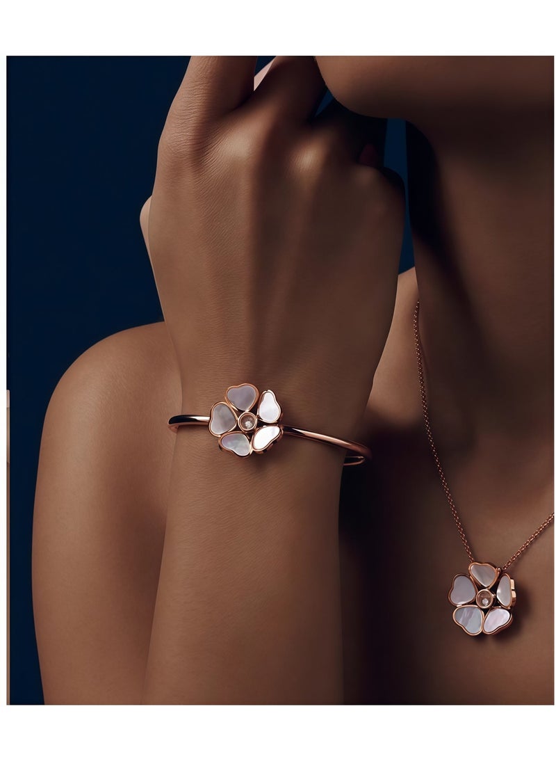 Chopard 18K rose gold white mother-of-pearl heart butterfly bracelet - Image 1