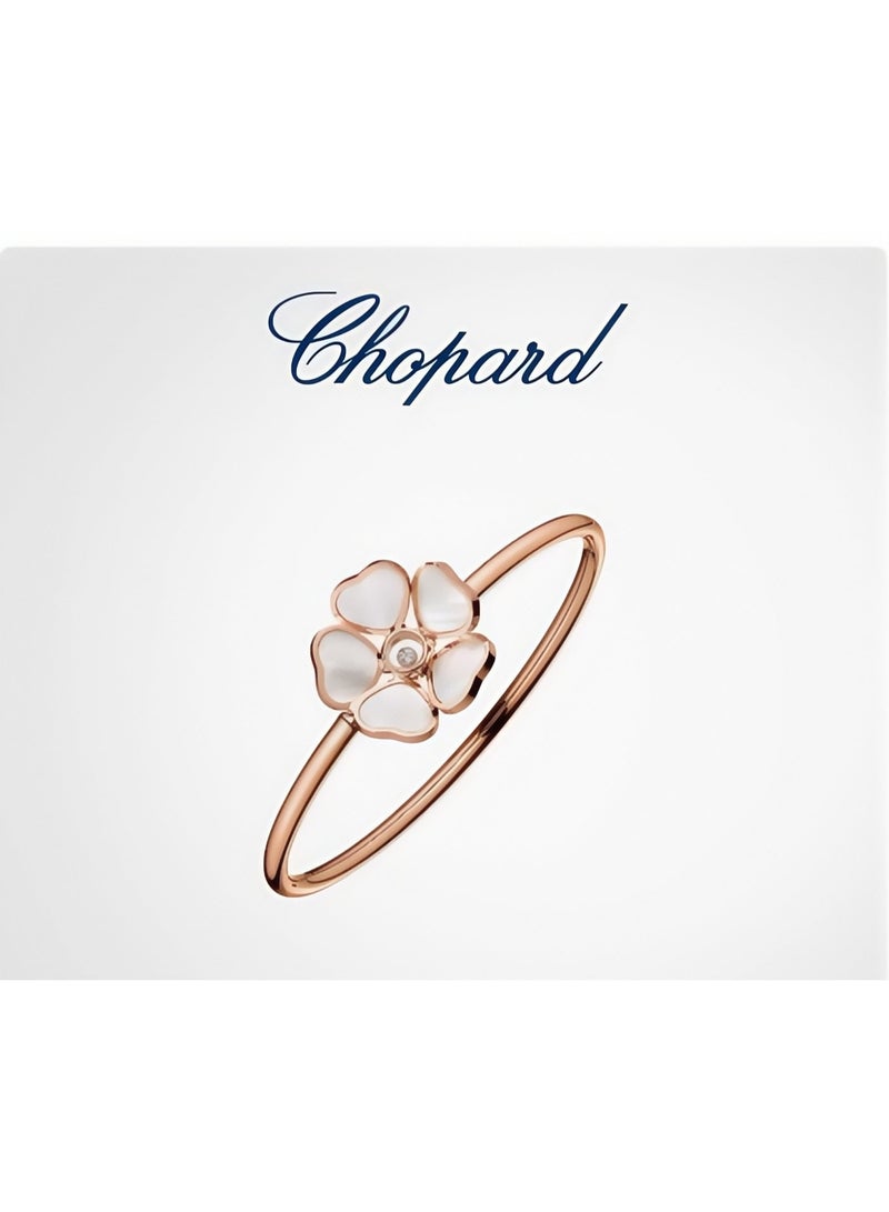 Chopard 18K rose gold white mother-of-pearl heart butterfly bracelet - Image 2