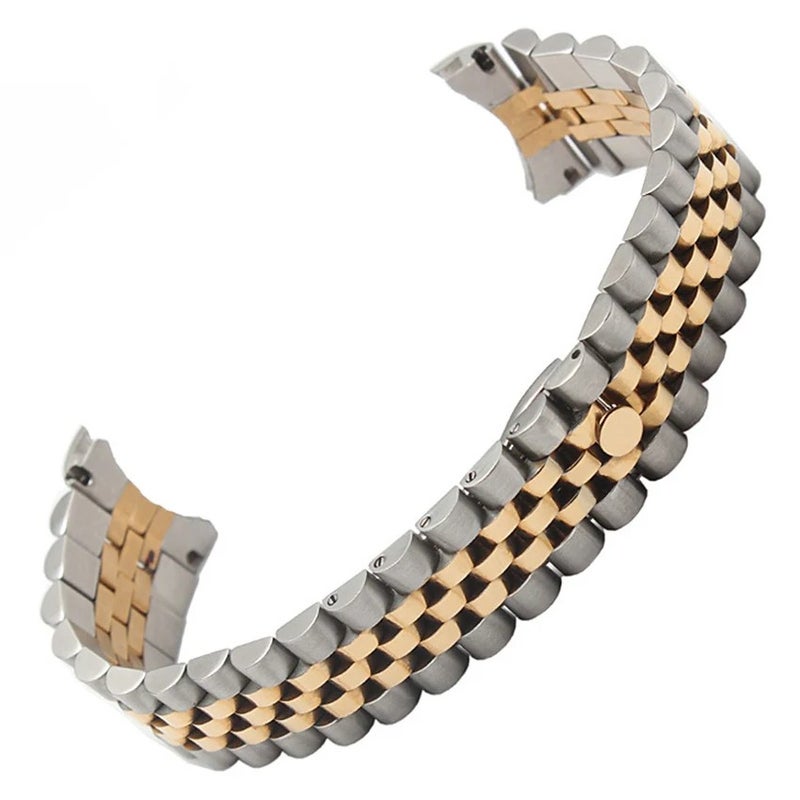 Bluejw Replacement Steel Watch Strap for Rolex Luxury Series 5 – Solid 3-Link Sports Band in 13mm, 17mm, 20mm Widths for Men - Image 1