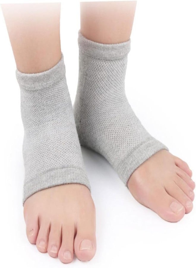 Silicone Gel Heel Socks, Cotton Blend, Grey, Free Size, Moisturising and Breathable with Anti-Slip Design for Cracked Heel Care, 17 x 11 cm - Image 3