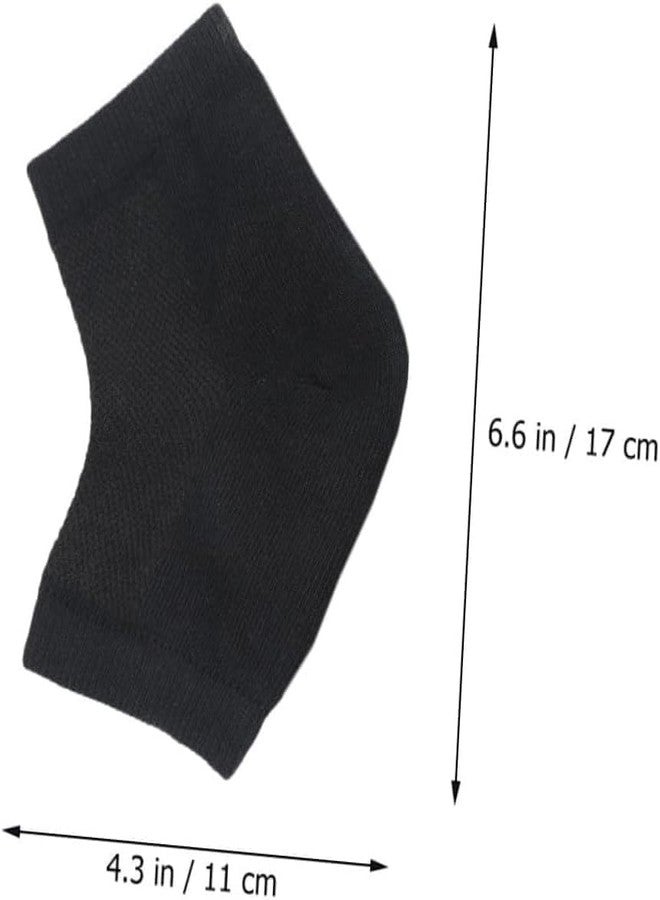 Silicone Gel Heel Socks, Cotton Blend, Grey, Free Size, Moisturising and Breathable with Anti-Slip Design for Cracked Heel Care, 17 x 11 cm - Image 2