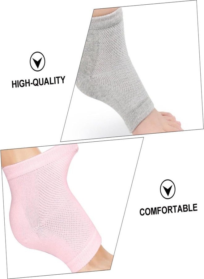 Silicone Gel Heel Socks, Cotton Blend, Grey, Free Size, Moisturising and Breathable with Anti-Slip Design for Cracked Heel Care, 17 x 11 cm - Image 4