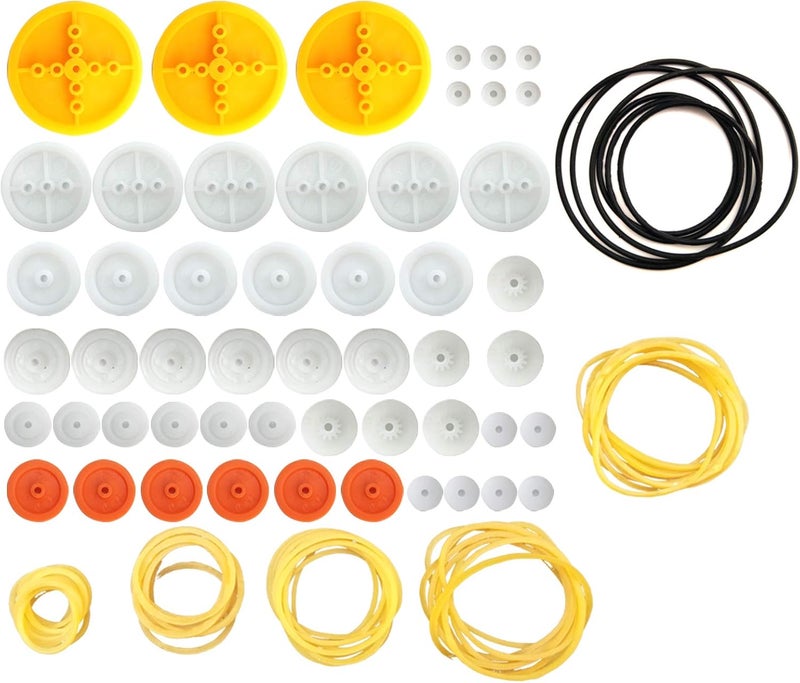 EUDAX EUDAX 2mm Hole Plastic Belt Pulley Gears Combination Modulus Package Rubber Belts Band Plastic Model Accessories for DIY Robots Cars RC Toy Car Airplane - Image 1
