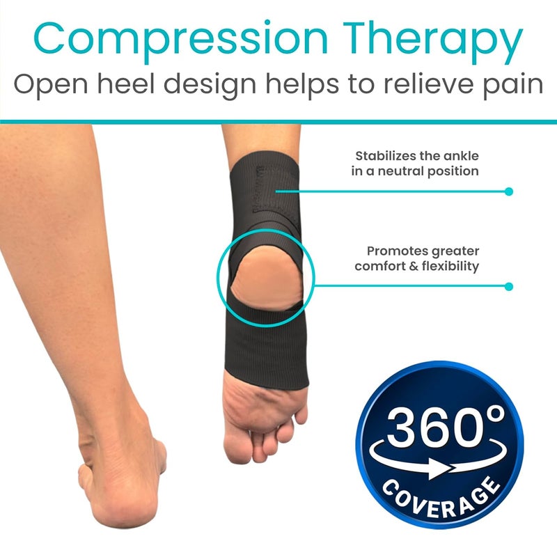 Vive Ankle Wrap 2 Pack  Strap Heel Brace Stabilizer For Sprained Foot  Breathable Soft Firm Compression Sport Sleeve For Swelling  Adjustable Nonslip Elastic Support For Tendonitis Women Men - Image 5