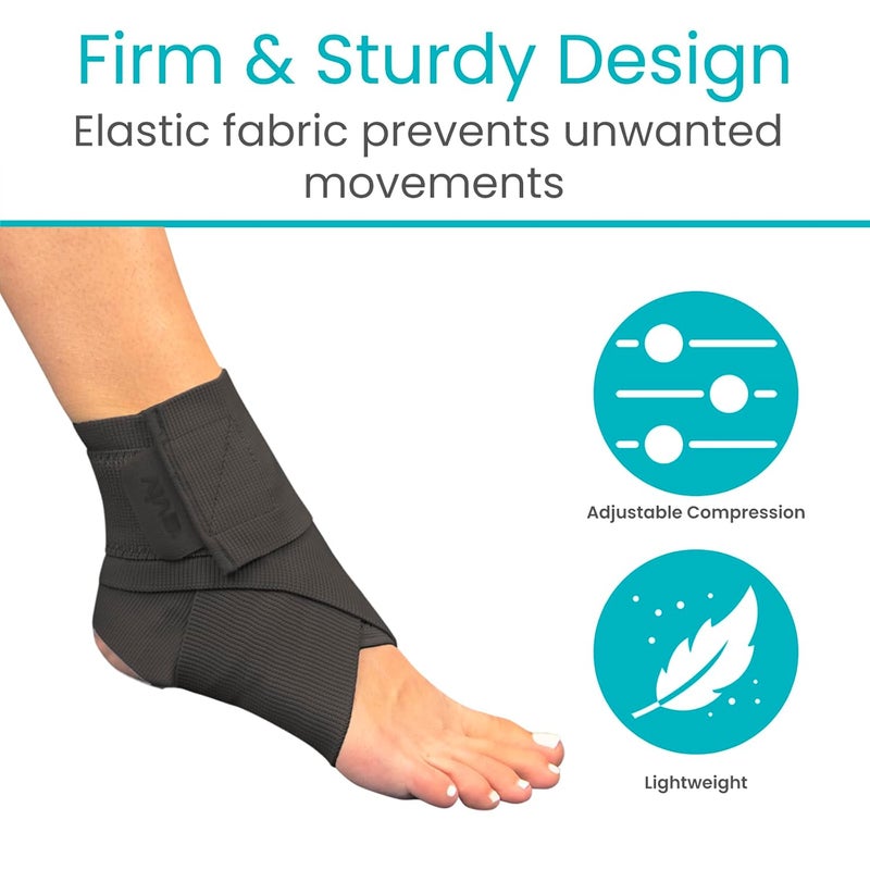 Vive Ankle Wrap 2 Pack  Strap Heel Brace Stabilizer For Sprained Foot  Breathable Soft Firm Compression Sport Sleeve For Swelling  Adjustable Nonslip Elastic Support For Tendonitis Women Men - Image 4