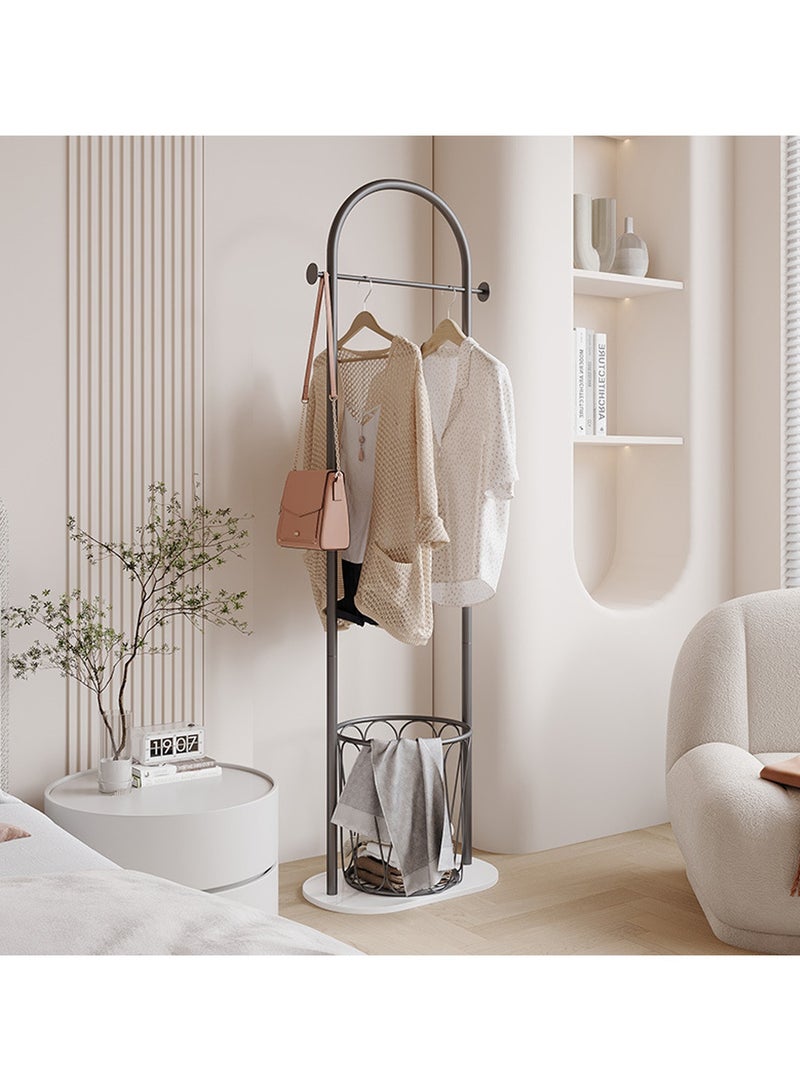 YQbest حامل معاطف وأرفف ملابس أنيق ومتعدد الاستخدامات - شكل نصف دائري، متعدد الوظائف - شماعة معاطف معدنية على شكل قوس، بارتفاع 170 سم، لمساحة معيشة أنيقة ومنظمة (أسود) - Image 5