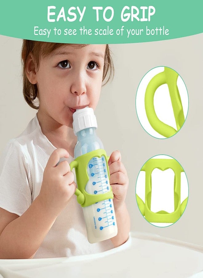 Aolso Silicone Baby Bottle Handles, 2PCS Bottle Handles for Dr Brown Narrow Bottles, Easy Grip Handles to Hold Baby Bottle, Easy Carry Handle Lightweight Bottle Handle(Green/Blue) - Image 4