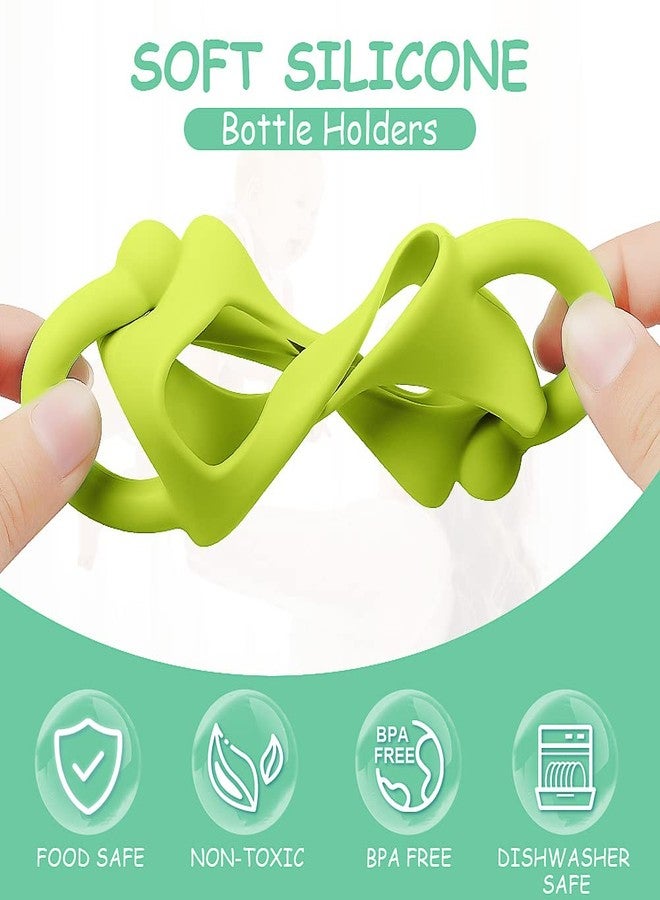 Aolso Silicone Baby Bottle Handles, 2PCS Bottle Handles for Dr Brown Narrow Bottles, Easy Grip Handles to Hold Baby Bottle, Easy Carry Handle Lightweight Bottle Handle(Green/Blue) - Image 3