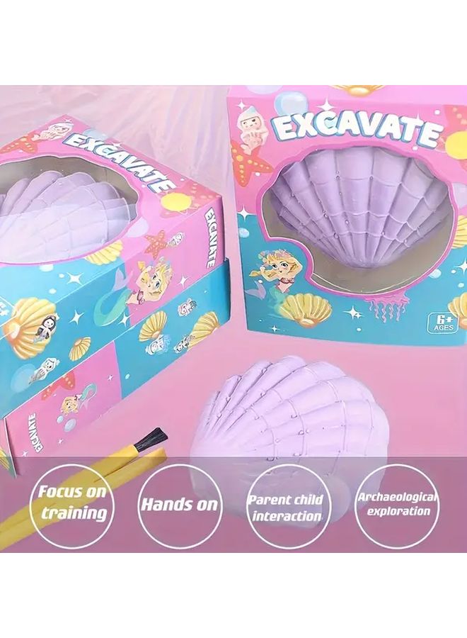 Purple Kids Archaeological Excavation Toy Stem Educational Kit With Beads Shells - Image 5