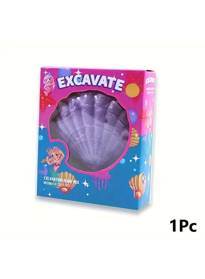 Purple Kids Archaeological Excavation Toy Stem Educational Kit With Beads Shells - Image 1