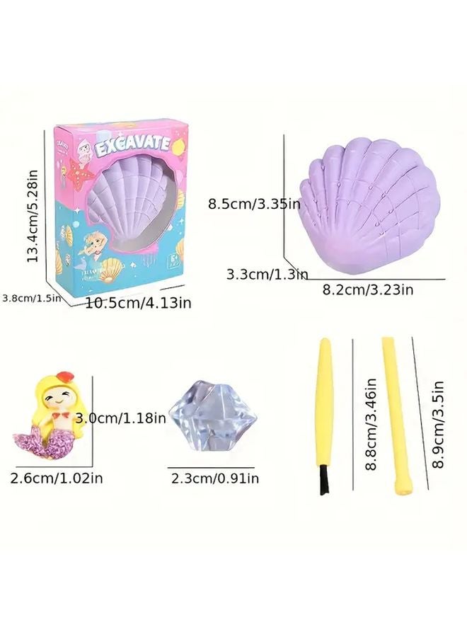 Purple Kids Archaeological Excavation Toy Stem Educational Kit With Beads Shells - Image 3