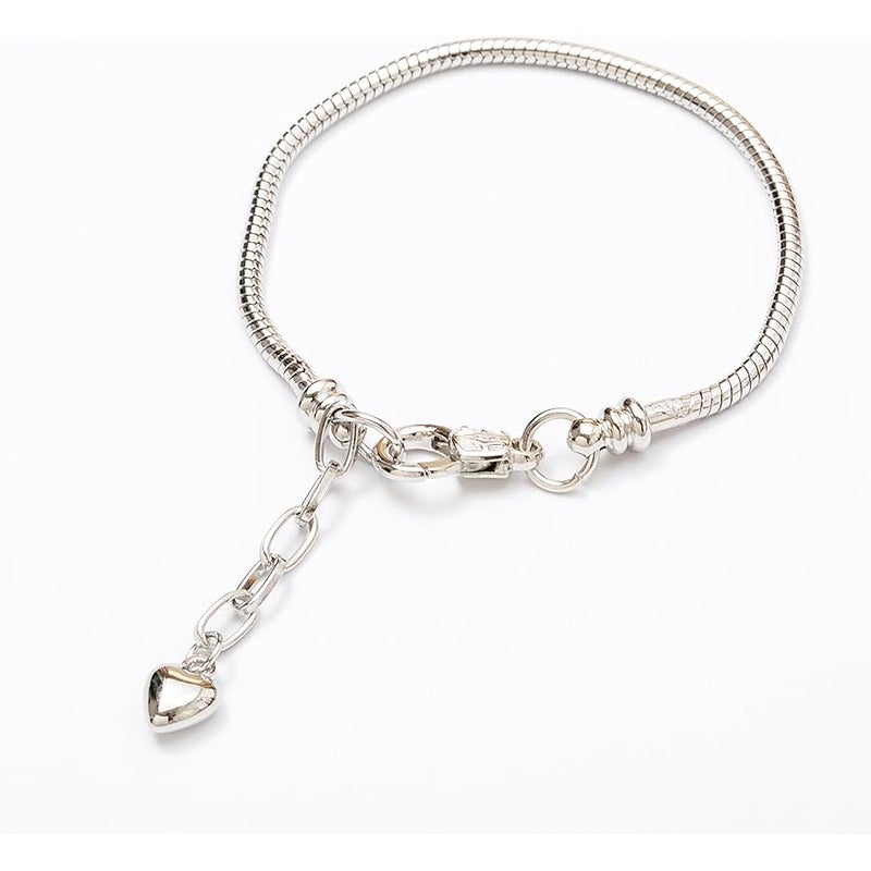 RUBYCA 5pcs Lobster European Style Snake Chain Bracelets fit Charm Beads 16-23cm Choose Size Color 16 CM Silver BRC-SNKCH2-WS-16CM-5PCS - Image 2