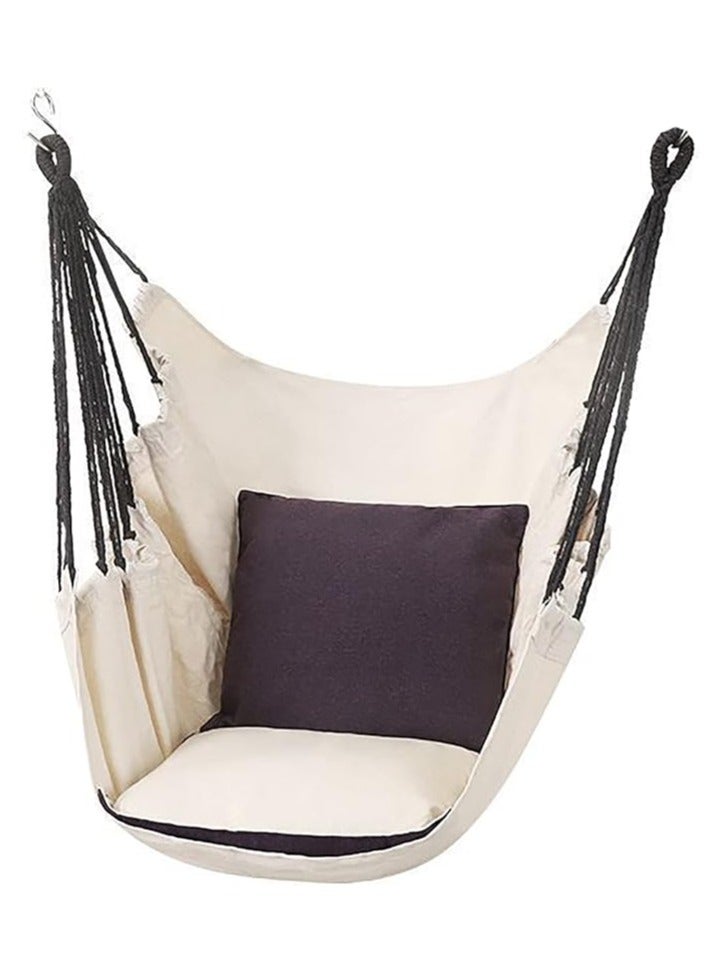 عربست كرسي أرجوحة معلق بحبل، أقصى وزن 300 رطل كرسي معلق مع جيب ومتانة مثالي للاستخدام في الهواء الطلق والمنزل وغرفة النوم والفناء والحديقة - Image 1