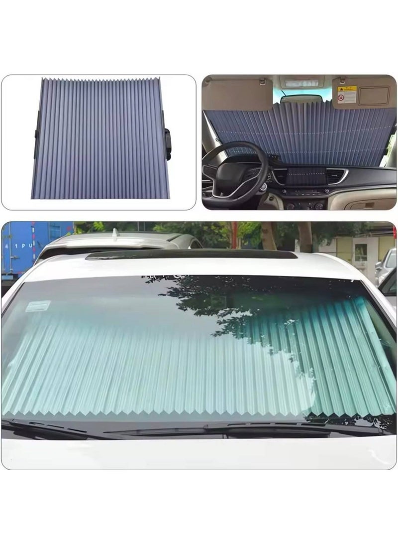 Jumbo 65cm Retractable Fan-Style Car Windshield Sunshade – Premium Heat Insulation for Dashboard Protection b - Image 1