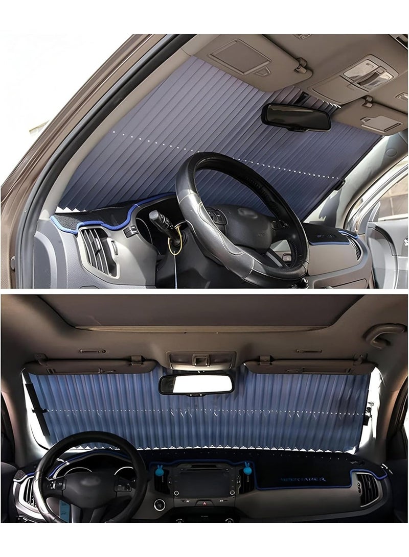 Jumbo 65cm Retractable Fan-Style Car Windshield Sunshade – Premium Heat Insulation for Dashboard Protection b - Image 5