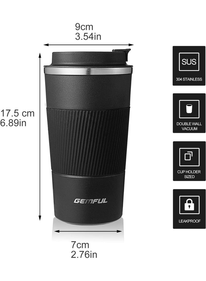 GEMFUL Travel Coffee Mug Stainless Steel Vacuum Ice and Hot Drinks Insulated Tumbler for Home Office Outdoor Works, 510ml - Image 2