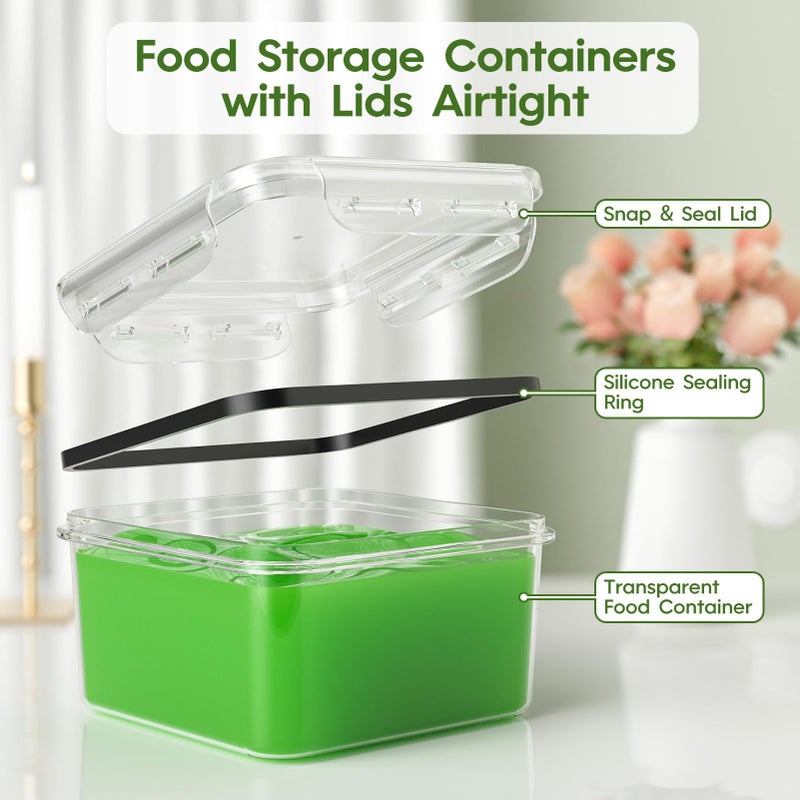 KEMETHY 44-Piece Food Storage Containers with Lids(22 Containers & 22 Lids)  Plastic Food Containers for Pantry & Kitchen Storage and Organization  BPA-Free  Leak Proof  Reusable with Labels & Pen - Image 5