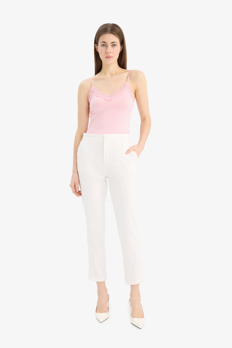 DeFacto Woman Slim Fit V Neck Laced Tank Top  - Image 3