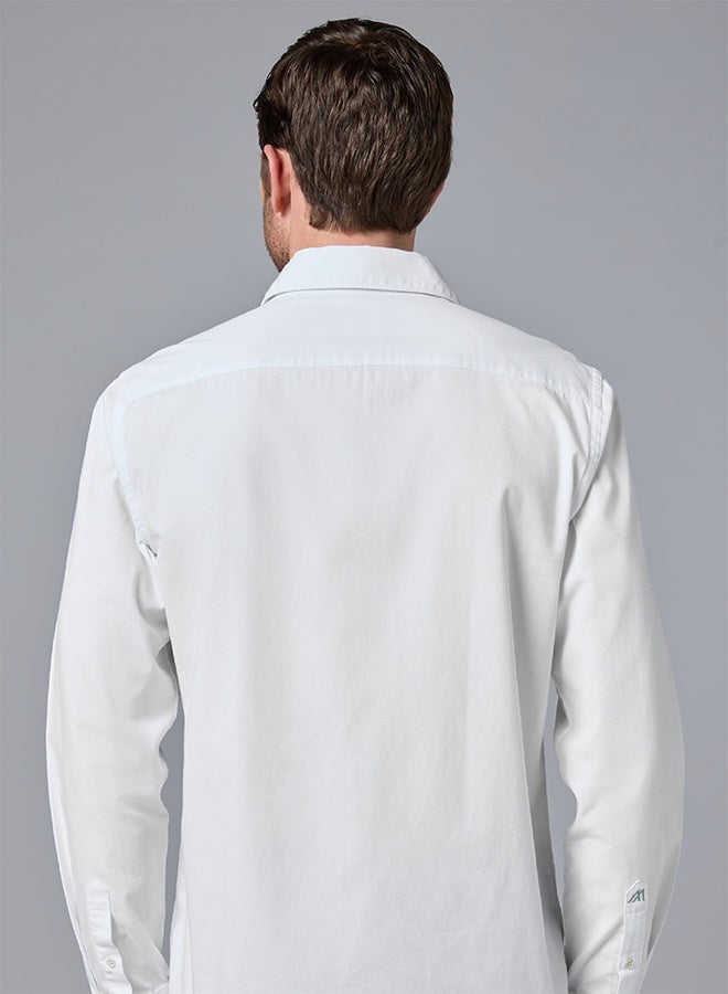 تكلف The Luminous Twill White Shirt with Silky Sheen - Image 4