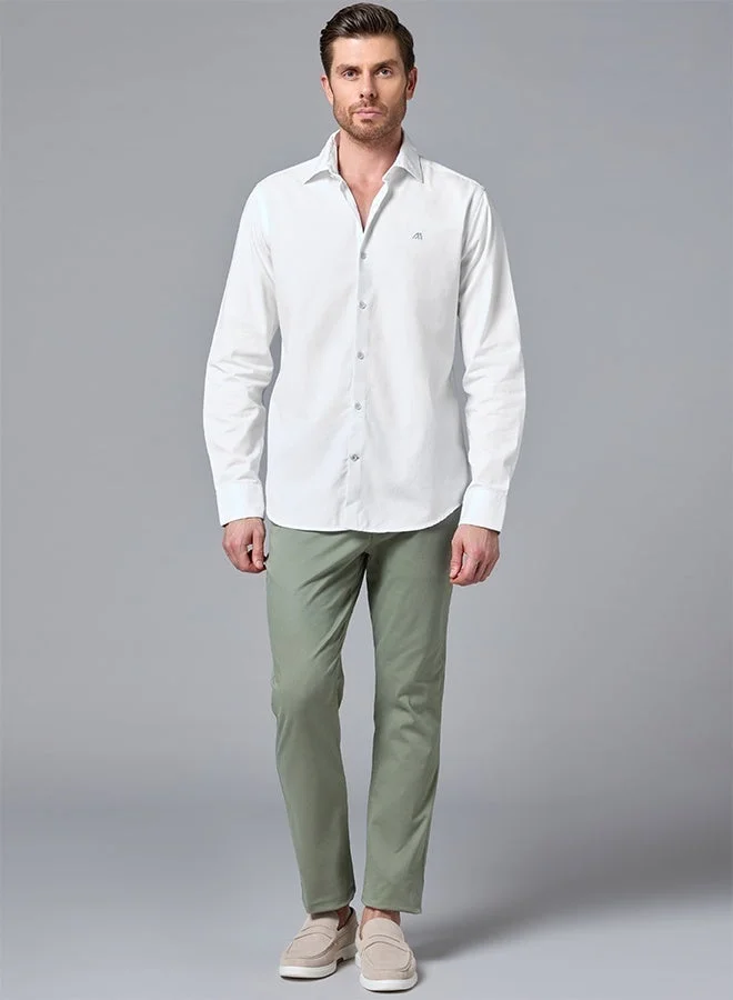 MANNERISM  The Luminous Twill White Shirt with Silky Sheen for Men | Best Price UAE