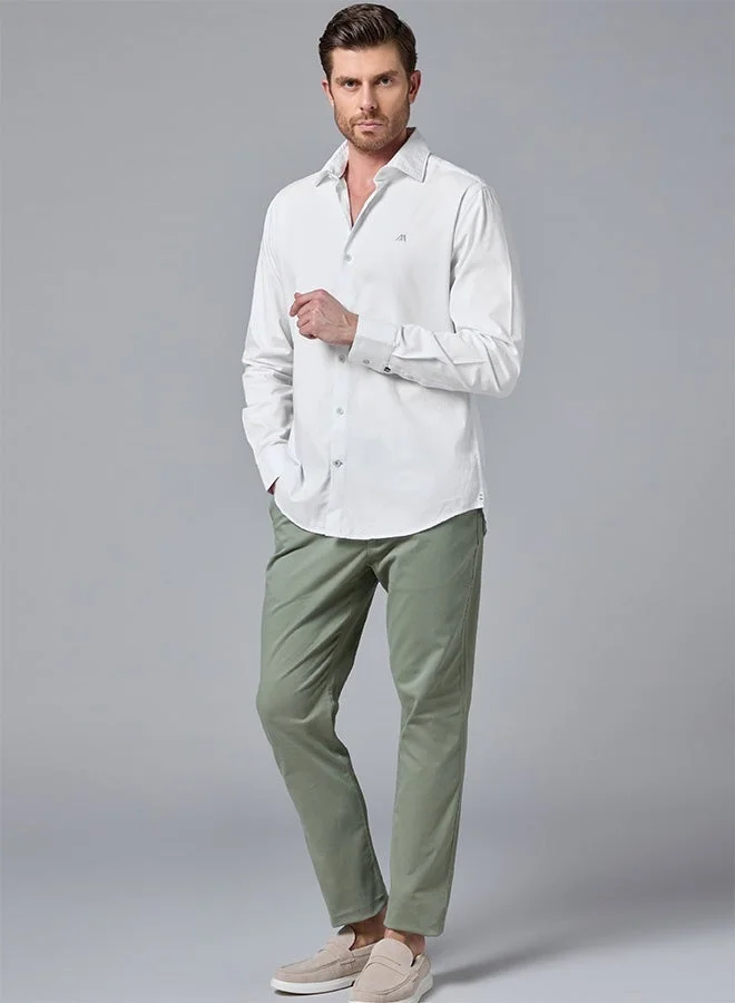 MANNERISM  The Luminous Twill White Shirt with Silky Sheen for Men | Best Price UAE