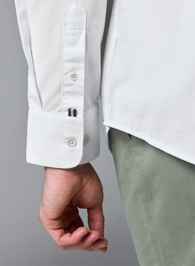 MANNERISM  The Luminous Twill White Shirt with Silky Sheen for Men | Best Price UAE