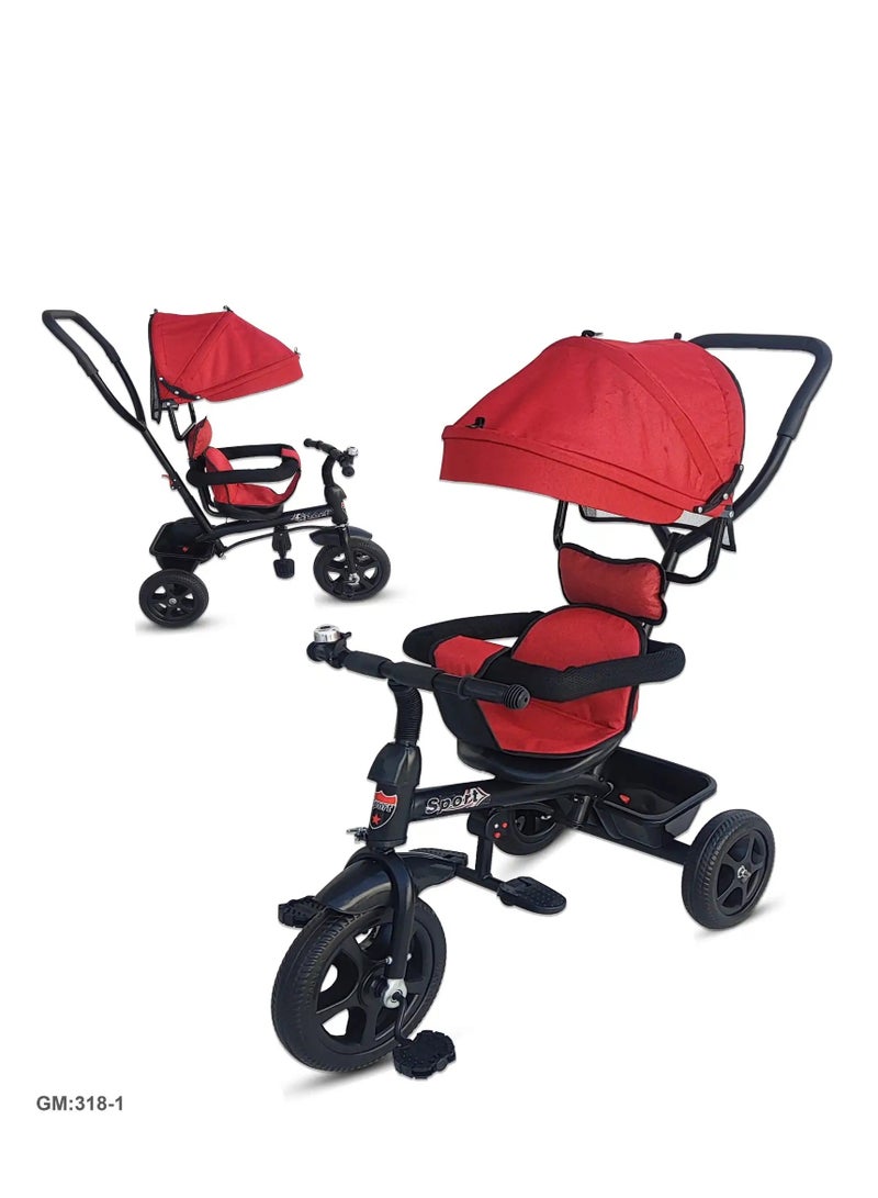 Toddler Push Tricycle with Parent Handle & Canopy - Convertible 3 Wheel Stroller Bike for Kids - Adjustable Seat & Footrest - Image 2