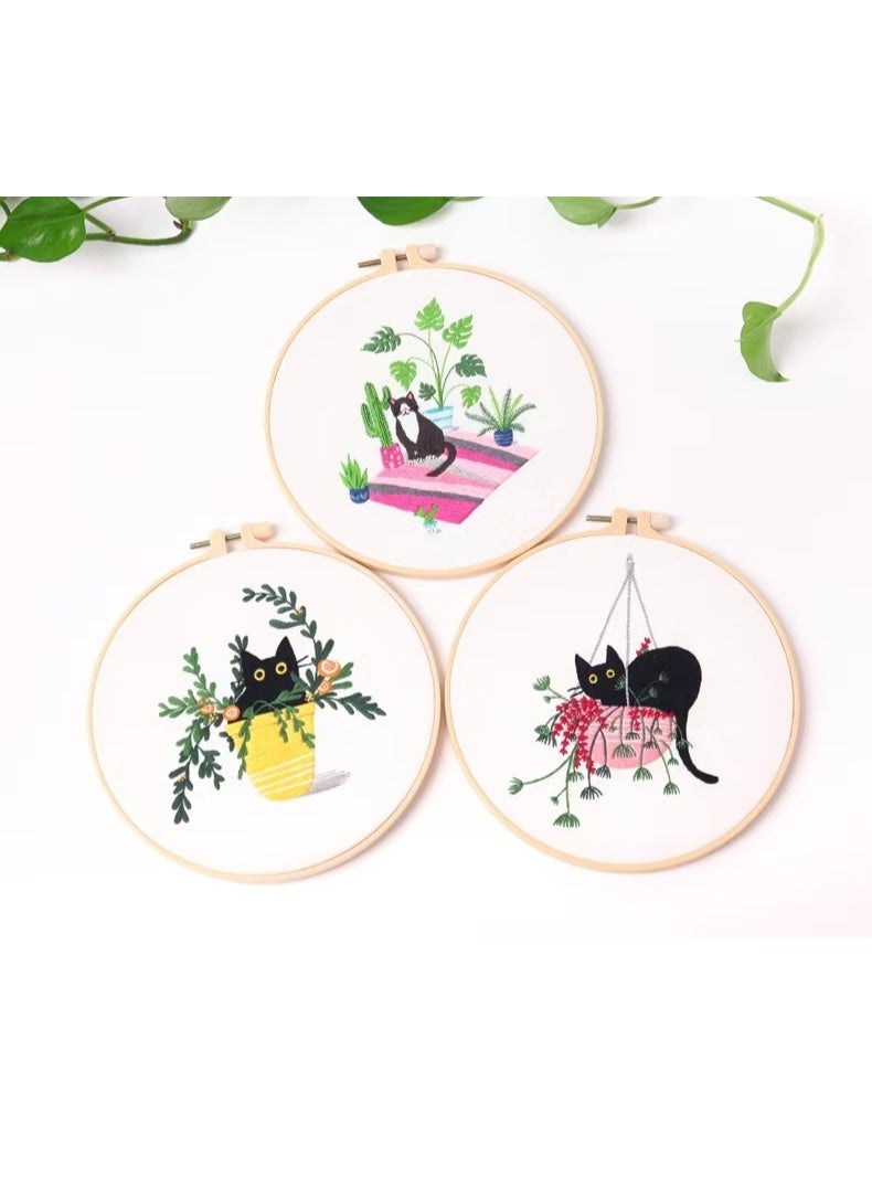 New cat embroidery kit material package - Image 3