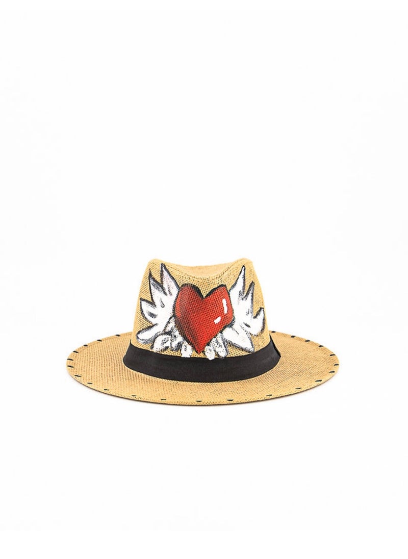 Nour B Art - Hand-Painted Hat Straw - Image 1