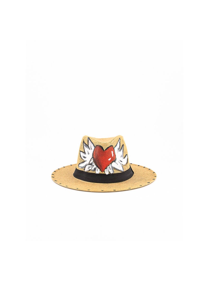 Nour B Art - Hand-Painted Hat Straw - Image 1