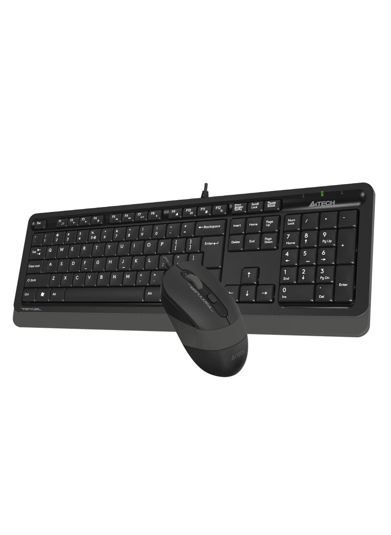 A4TECH FSTYLER WIRED KEYBOARD MOUSE SET F-1010S, 1200/1600/2000 DPI ADJUSTABLE, 12 FN HOTKEYS,FOR WINDOWS XP / VISTA / 7 / 8 / 8.1 / 10, BLACK  - Image 3